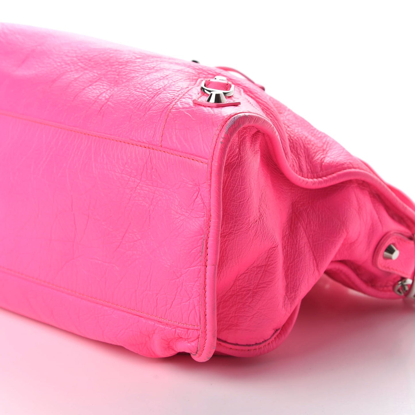 Agneau Classic Silver Hardware City Rose Fluo