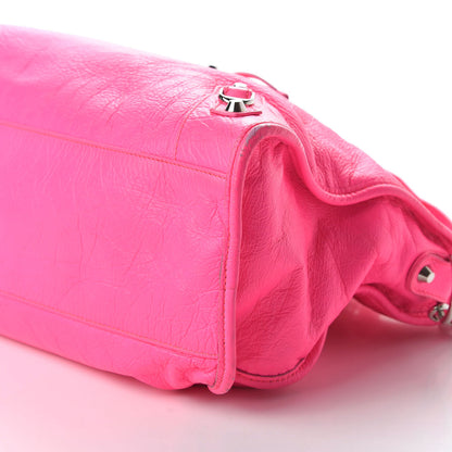 Balenciaga Agneau Classic Silver Hardware City Rose Fluo 7 of 10