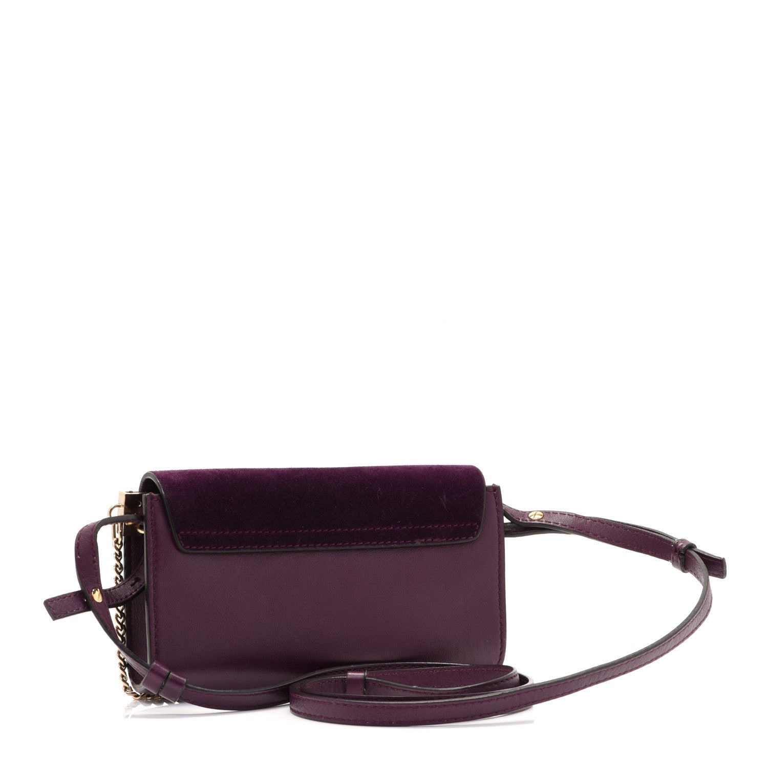 Chloe Suede Calfskin Mini Faye Shoulder Bag Intense Violine 3 of 14