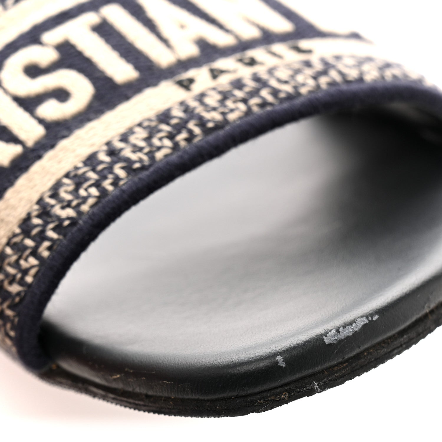 Christian Dior Canvas Embroidered Dway Mules Slide Sandals 36.5 Deep Blue 11 of 12