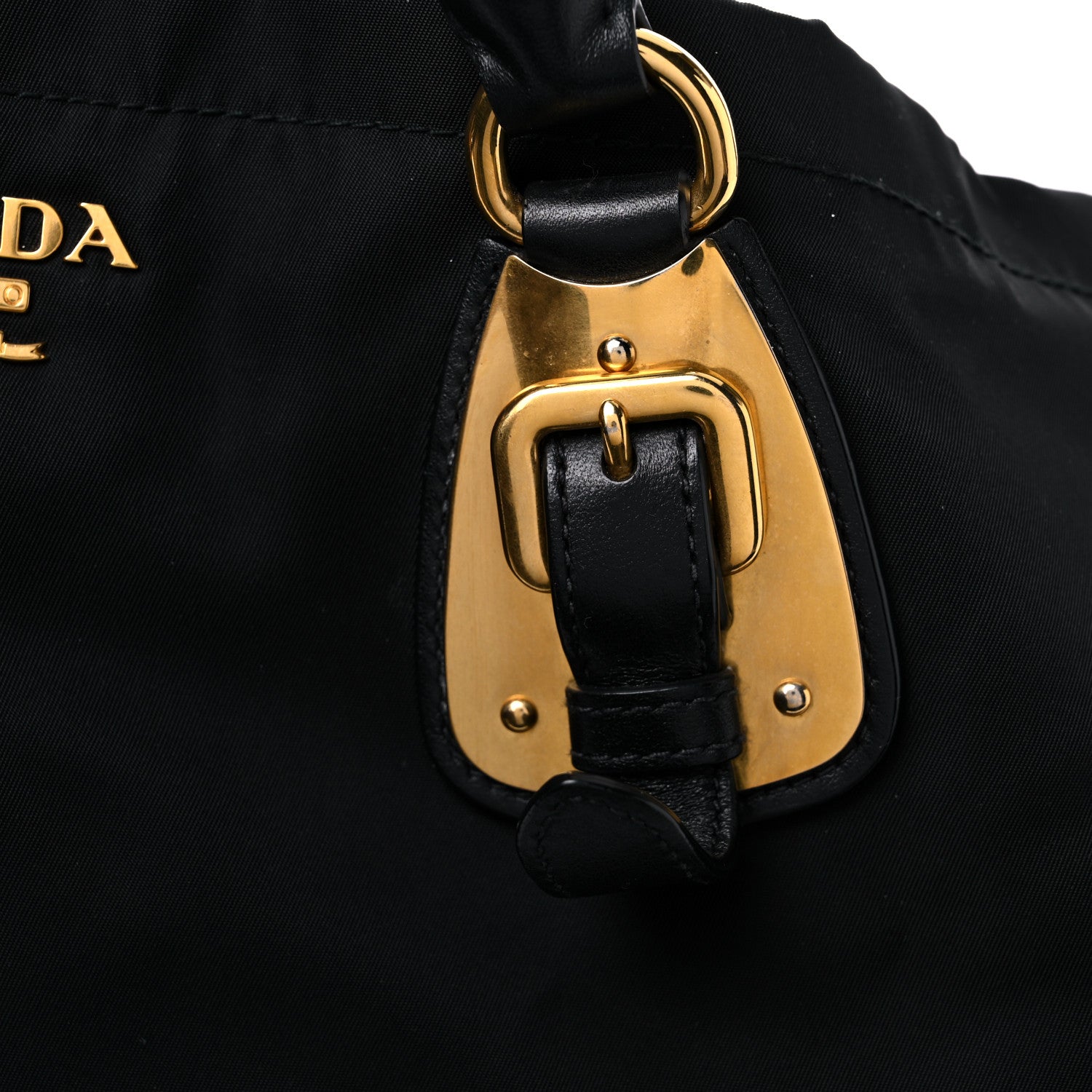 Prada Tessuto Nylon Soft Calfskin Shopping Satchel Black 16 of 23