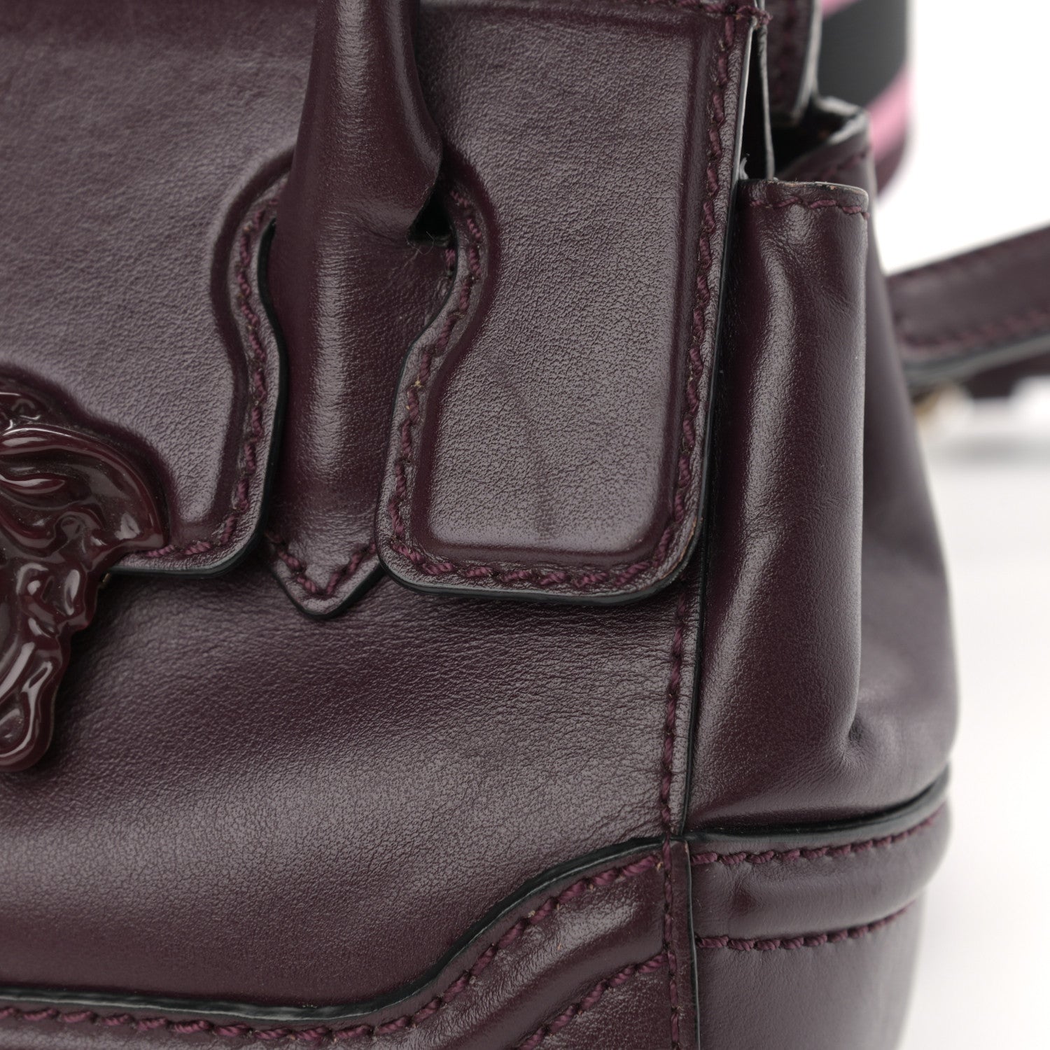 Versace Calfskin Small Palazzo Empire Bag Burgundy 11 of 18