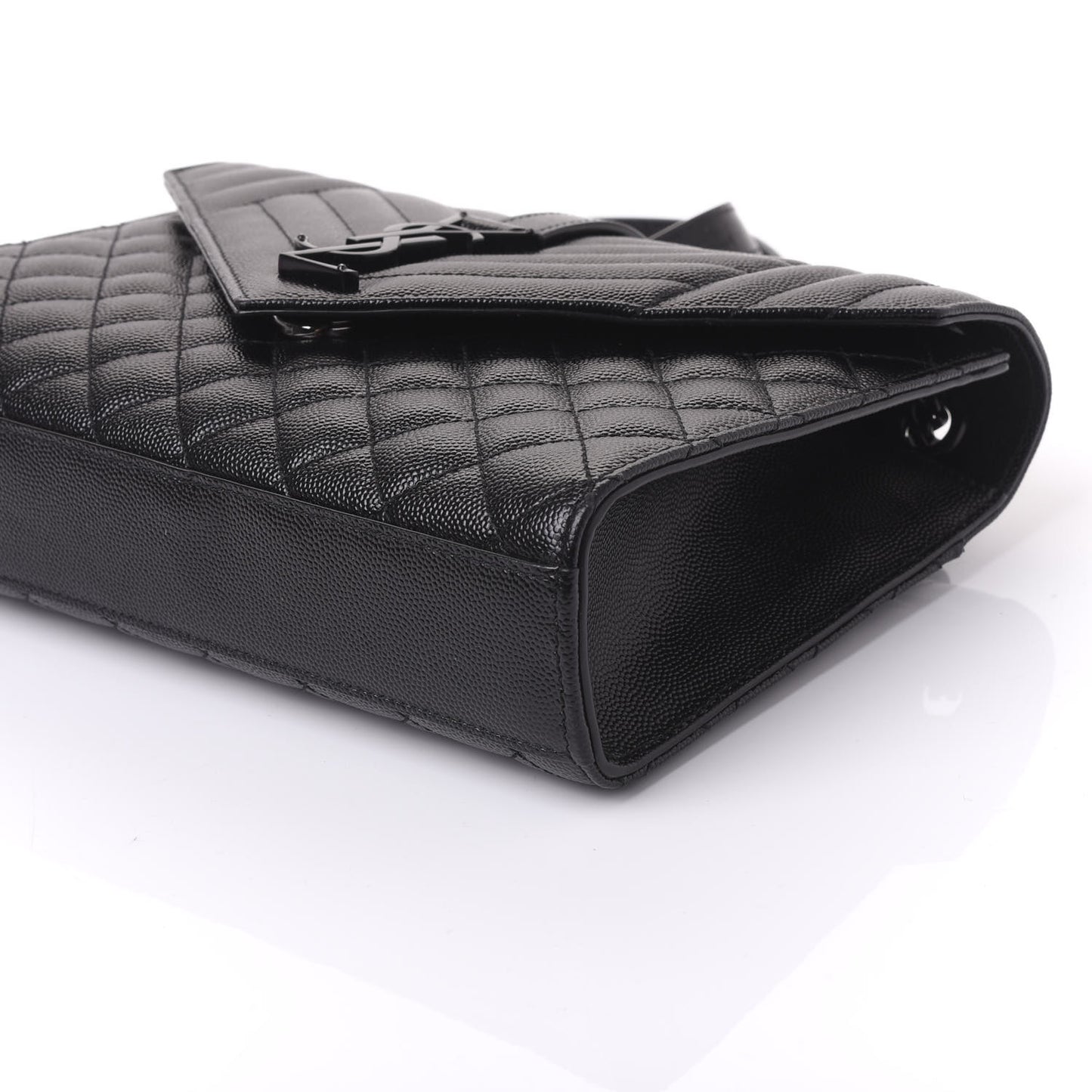 Grain De Poudre Textured Mixed Matelasse Triquilt Medium Monogram Satchel Black