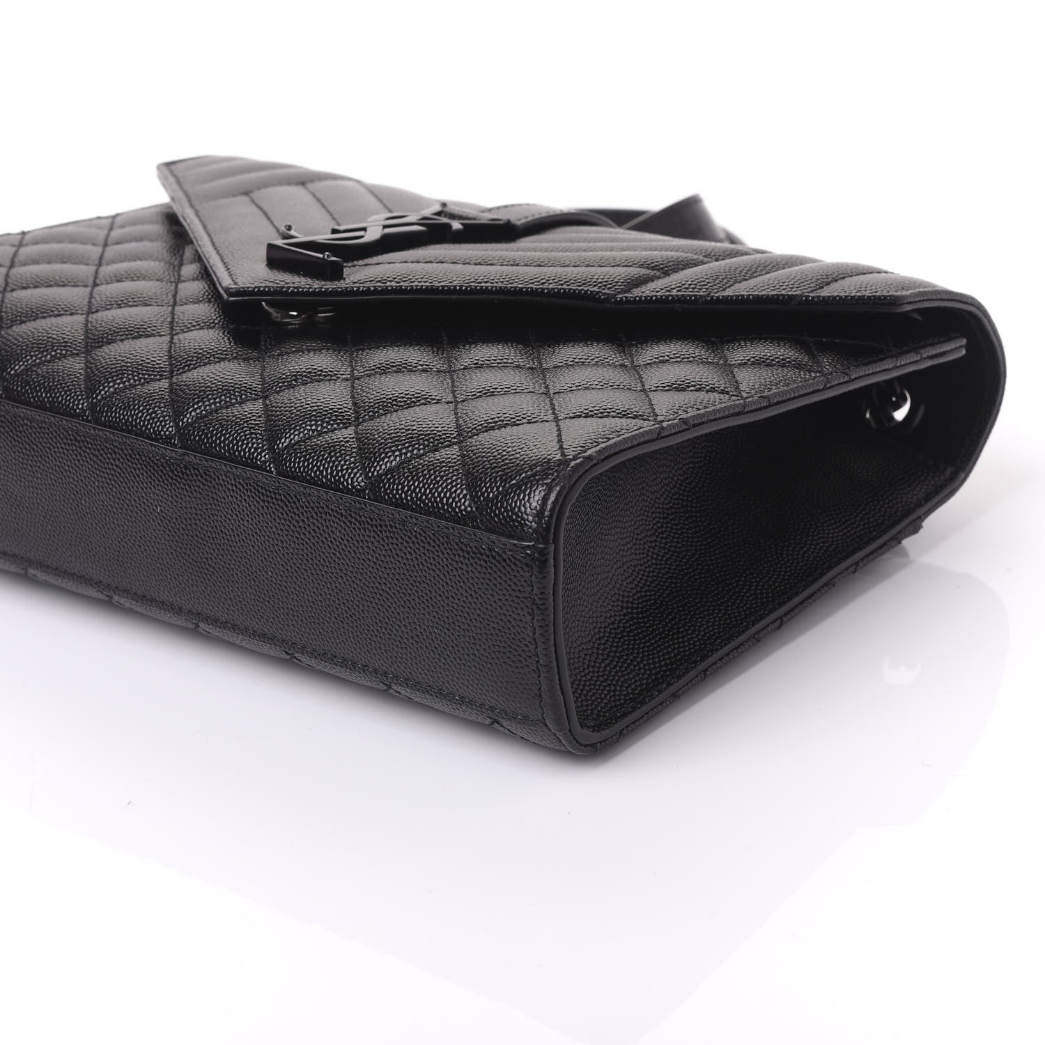 Saint Laurent Grain De Poudre Textured Mixed Matelasse Triquilt Medium Monogram Satchel Black 8 of 8