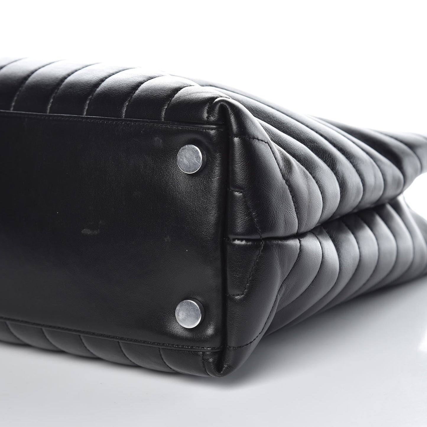 Calfskin Y Quilted Monogram Large Loulou Shopper Black