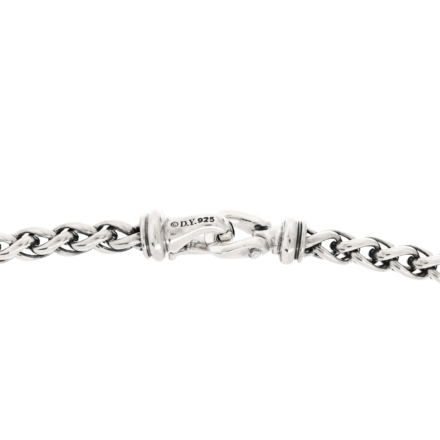 David Yurman Sterling Silver Diamond Black Onyx 16mm Albion Wheat Chain Pendant Necklace 5 of 5