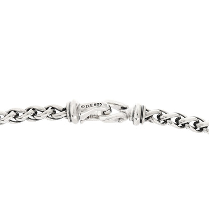 David Yurman Sterling Silver Diamond Black Onyx 16mm Albion Wheat Chain Pendant Necklace 5 of 5