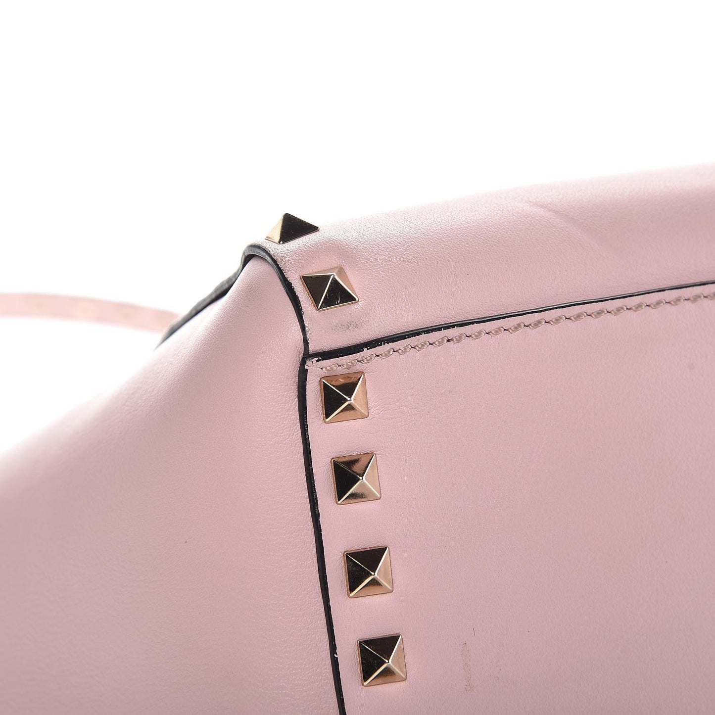 Vitello Small Rockstud Double Handle Tote Water Rose