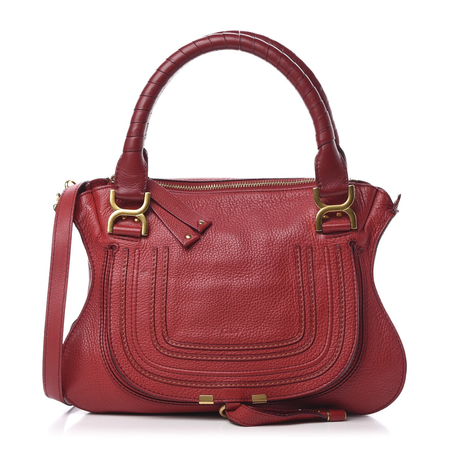 Calfskin Medium Marcie Satchel Acerola