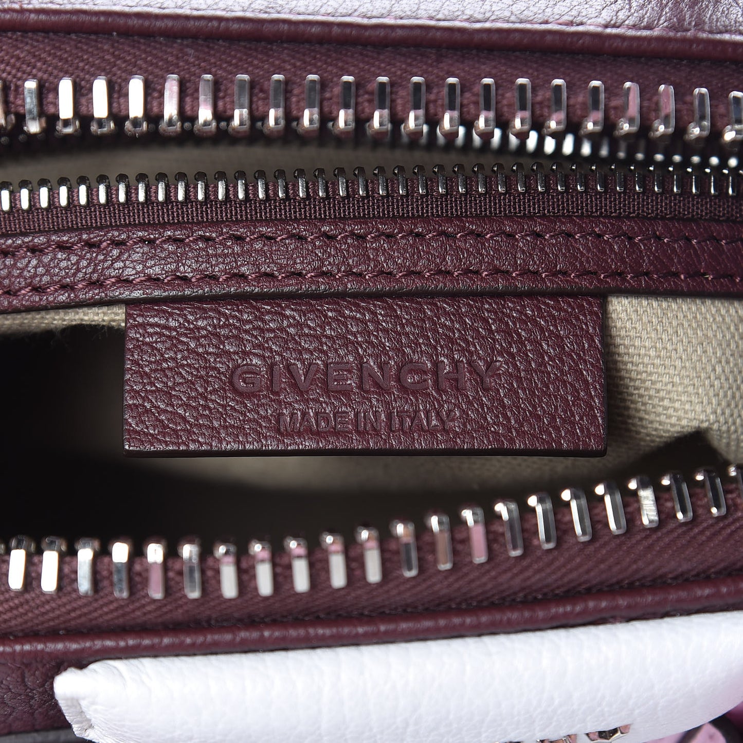 Sugar Goatskin Mini Tri-Color Antigona Burgundy Pink White