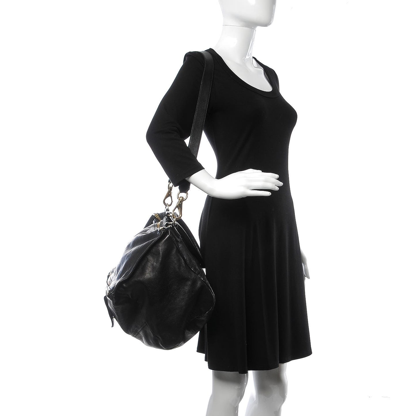 Sugar Goatskin Large Pandora Black