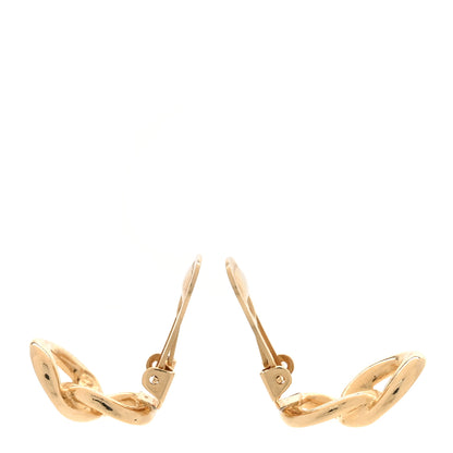 Christian Dior Enamel Chain Link Clip On Earrings Gold Yellow 3 of 4