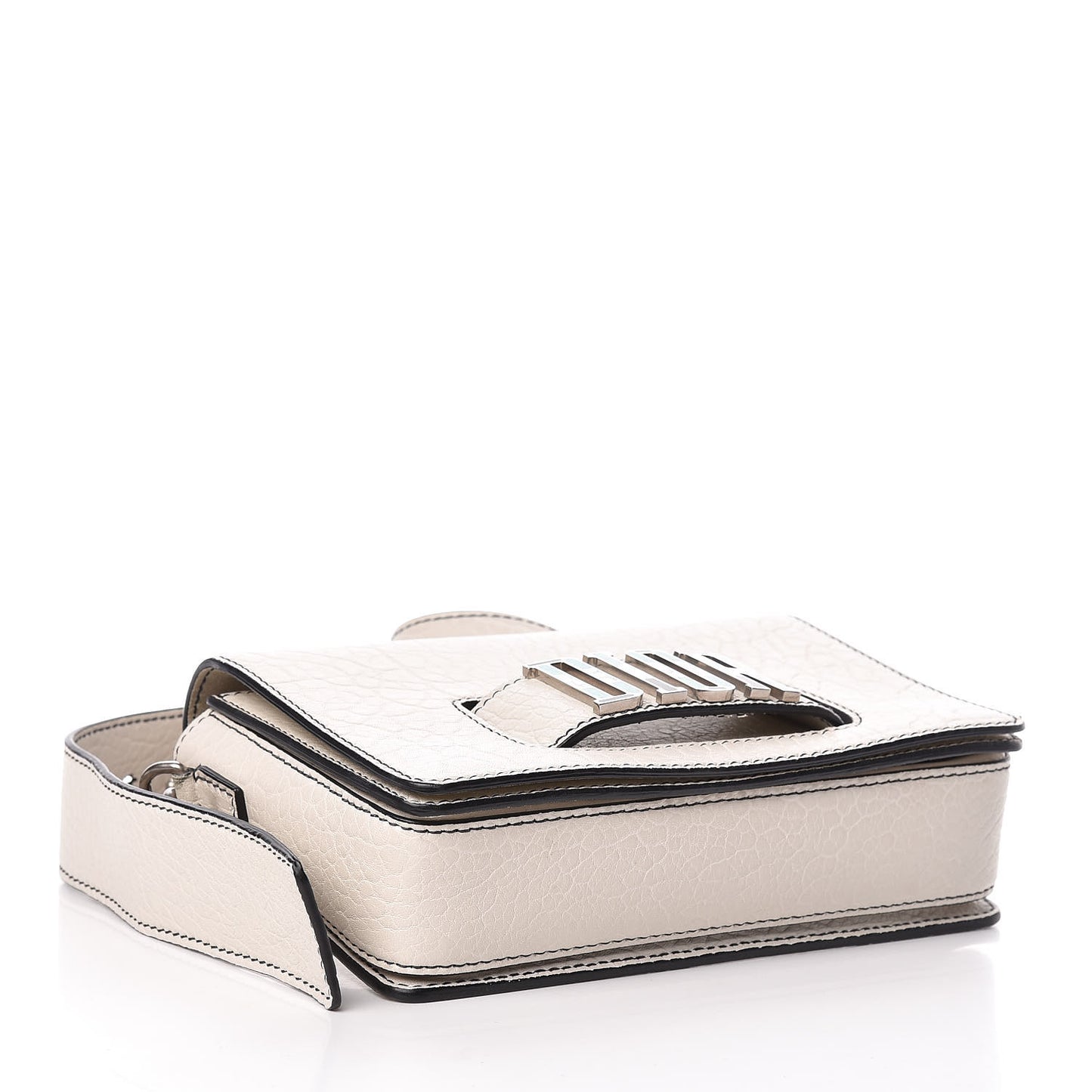 Grained Calfskin Dio(r)evolution Flap Bag Off White
