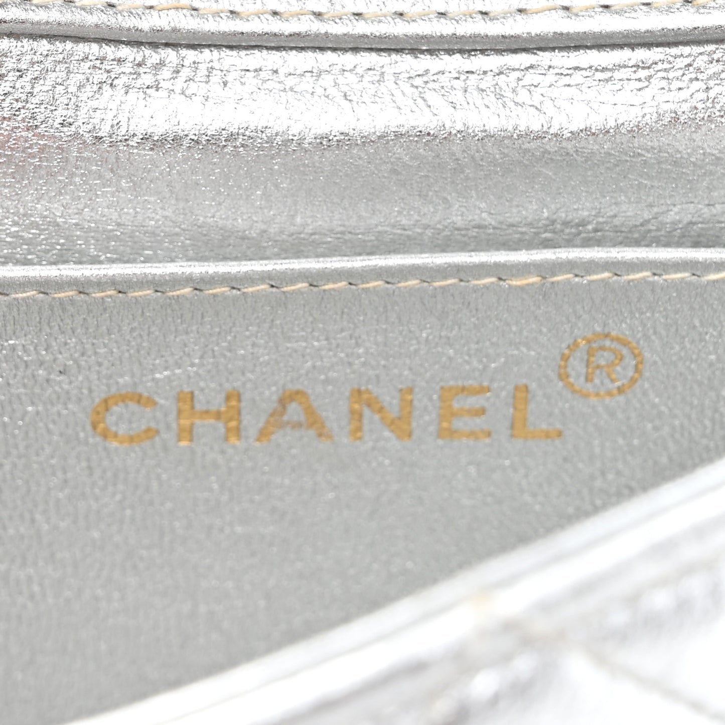 Metallic Lambskin Quilted Mini Kelly Silver