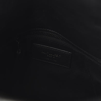 Saint Laurent Lambskin Quilted Medium Loulou Puffer Monogram Chain Satchel Black 8 of 9