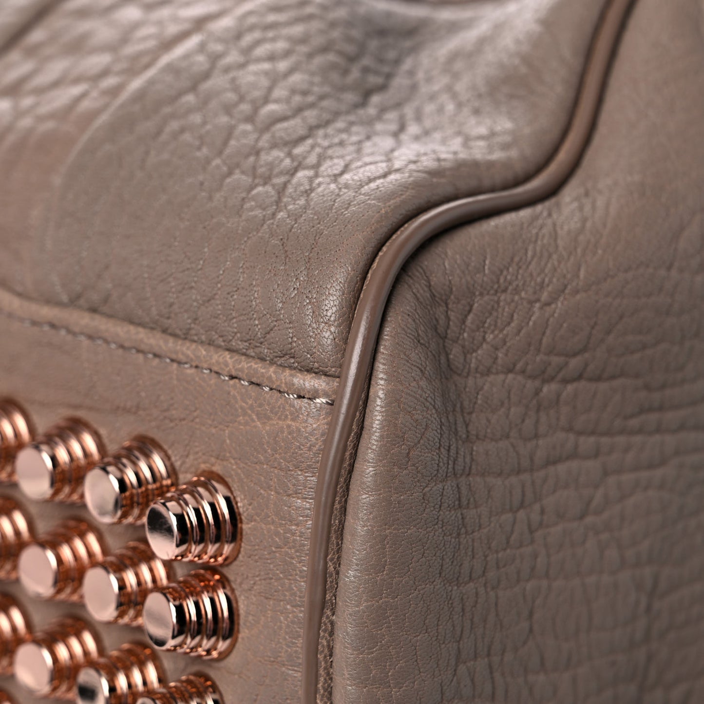 Pebbled Lambskin Rocco Latte Rose Gold Hardware