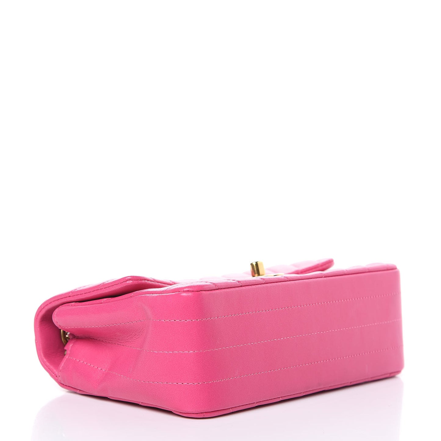 Lambskin Chevron Quilted Mini Rectangular Flap Pink