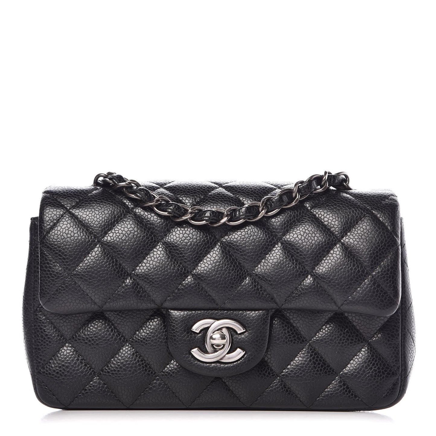 Caviar Quilted Mini Rectangular Flap Black