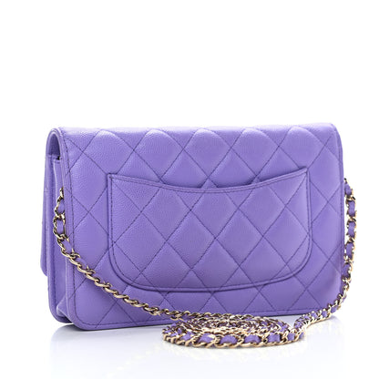 Chanel Caviar Quilted Wallet On Chain WOC Purple 3 of 13