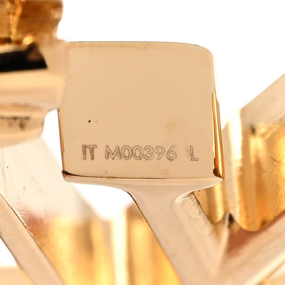Louis Vuitton Metal Small Louise Hoop Earrings Gold 4 of 5
