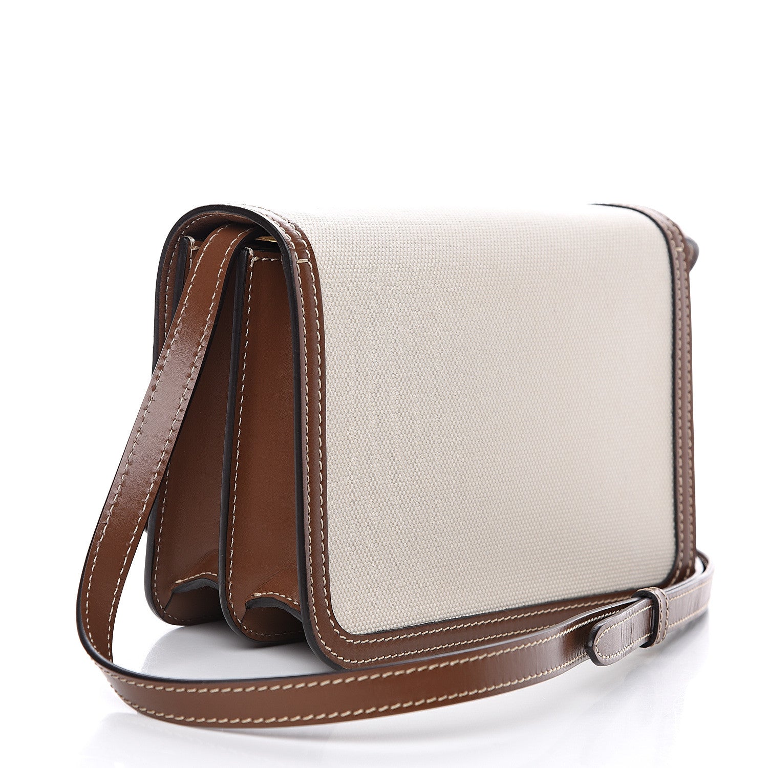 Burberry Canvas Calfskin Small TB Bag Natural 2 of 8