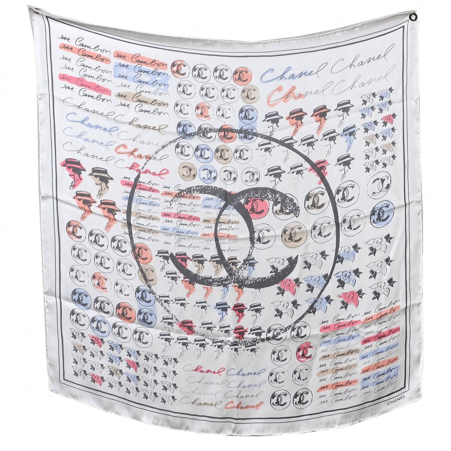 Silk CC Icon Print Scarf