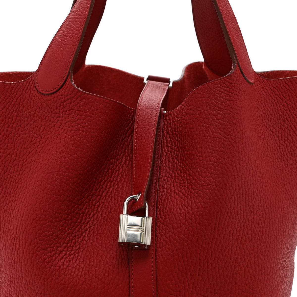 Hermes Taurillon Clemence Picotin Lock 26 GM Rouge Casaque 8 of 11