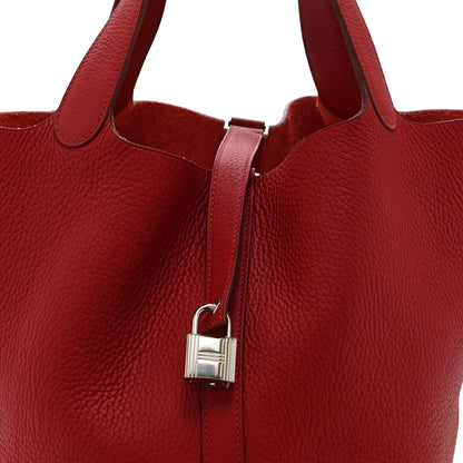 Hermes Taurillon Clemence Picotin Lock 26 GM Rouge Casaque 8 of 11