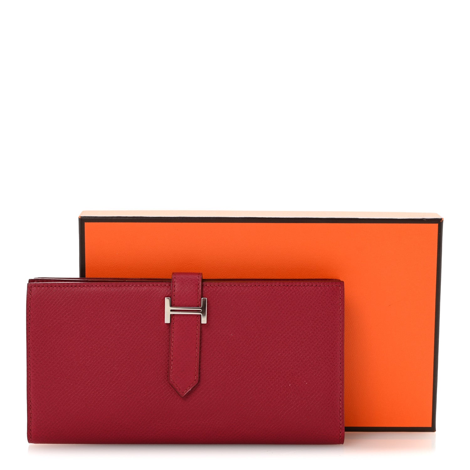 Hermes Epsom Bearn Gusset Wallet Rouge Garance 10 of 10