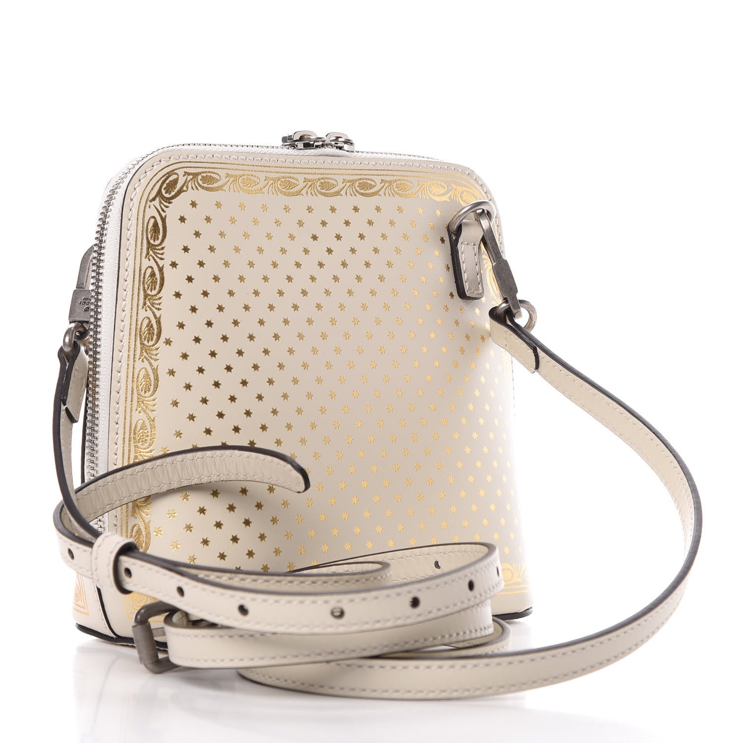 Gucci X SEGA Calfskin GUCCY Stars Mini Dome Shoulder Bag Moon Steller White Gold 3 of 10