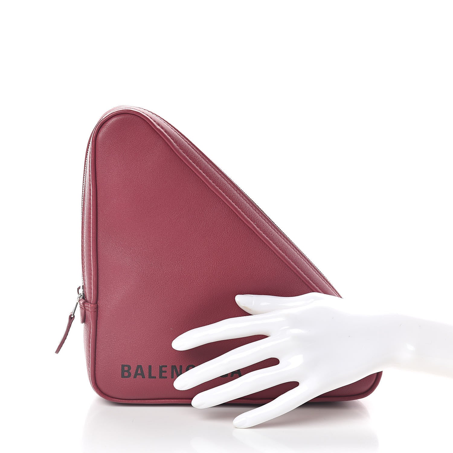 Balenciaga Shiny Day Calfskin M Triangle Pouch Rouge Grenat 2 of 6