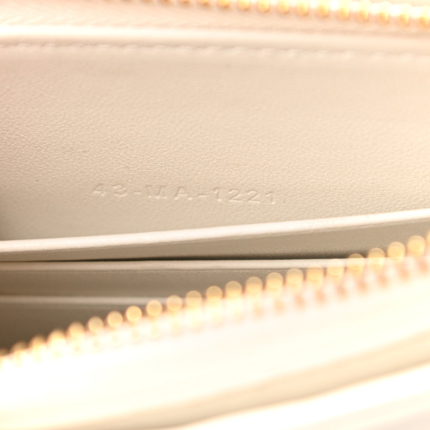 Christian Dior Calfskin Cannage Caro Zipped Pouch With Chain Latte 9 of 13