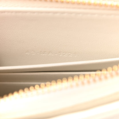 Christian Dior Calfskin Cannage Caro Zipped Pouch With Chain Latte 9 of 13