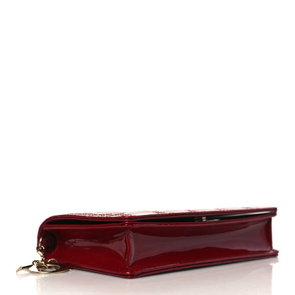 Christian Dior Patent Cannage Lady Dior Chain Wallet Rouge Ceris 4 of 10