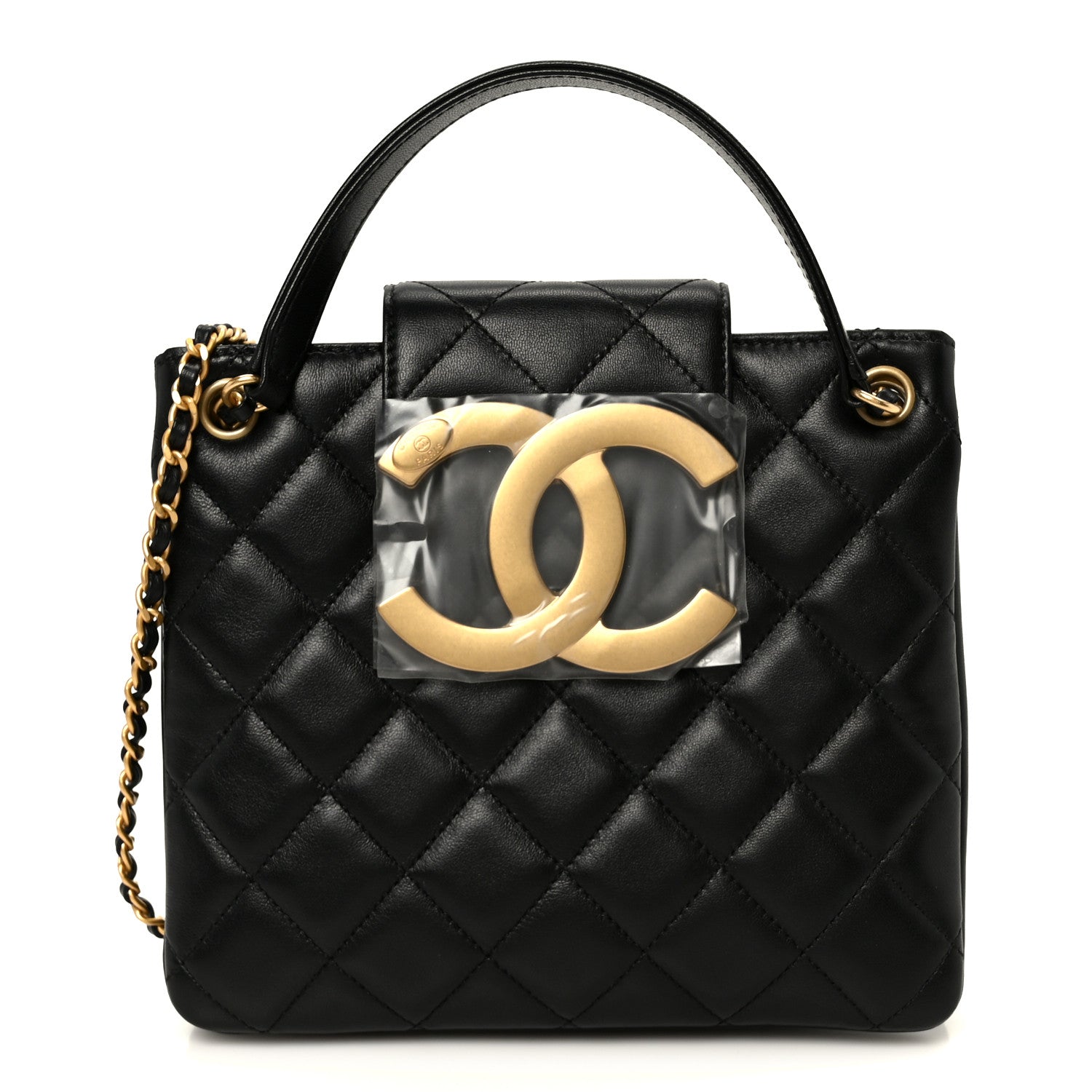 Chanel Lambskin Quilted Giant CC Shoulder Bag Black 1 of 11