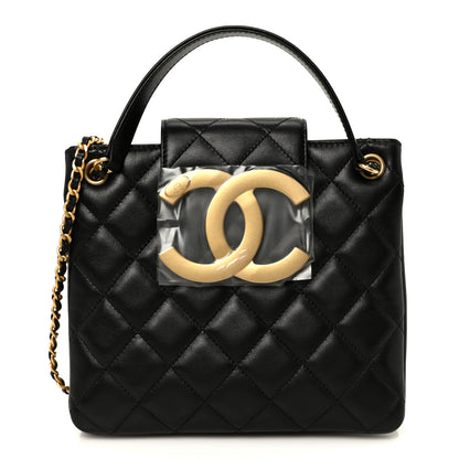 Chanel Lambskin Quilted Giant CC Shoulder Bag Black 1 of 11