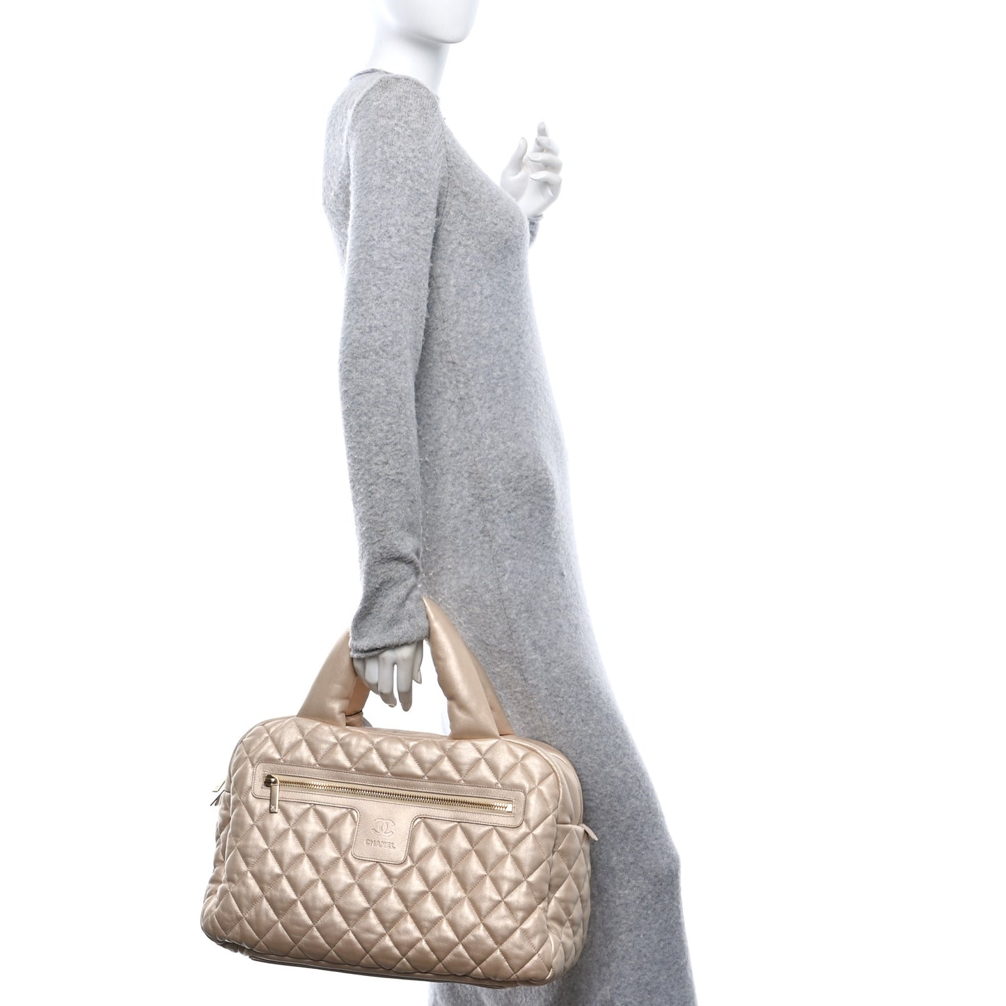 Lambskin Coco Cocoon Bowler Light Gold