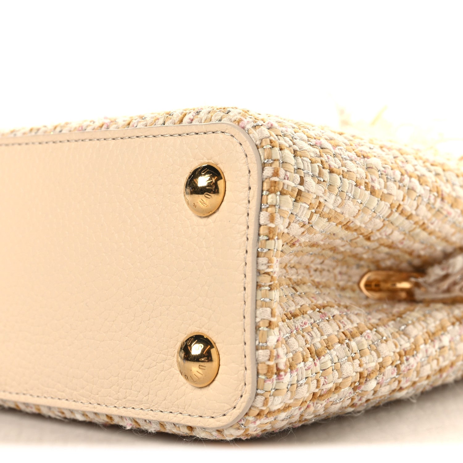 Louis Vuitton Tweed Taurillon Capucines BB Beige 9 of 9