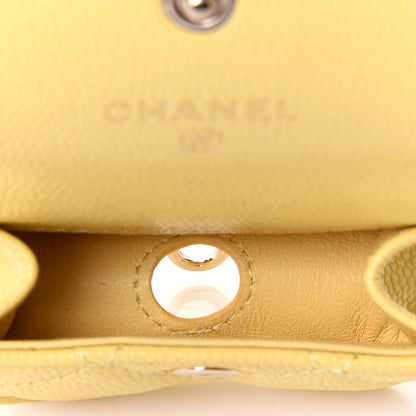 Chanel Caviar Quilted Crystal CC Airpods Pro Case Yellow 4 of 4