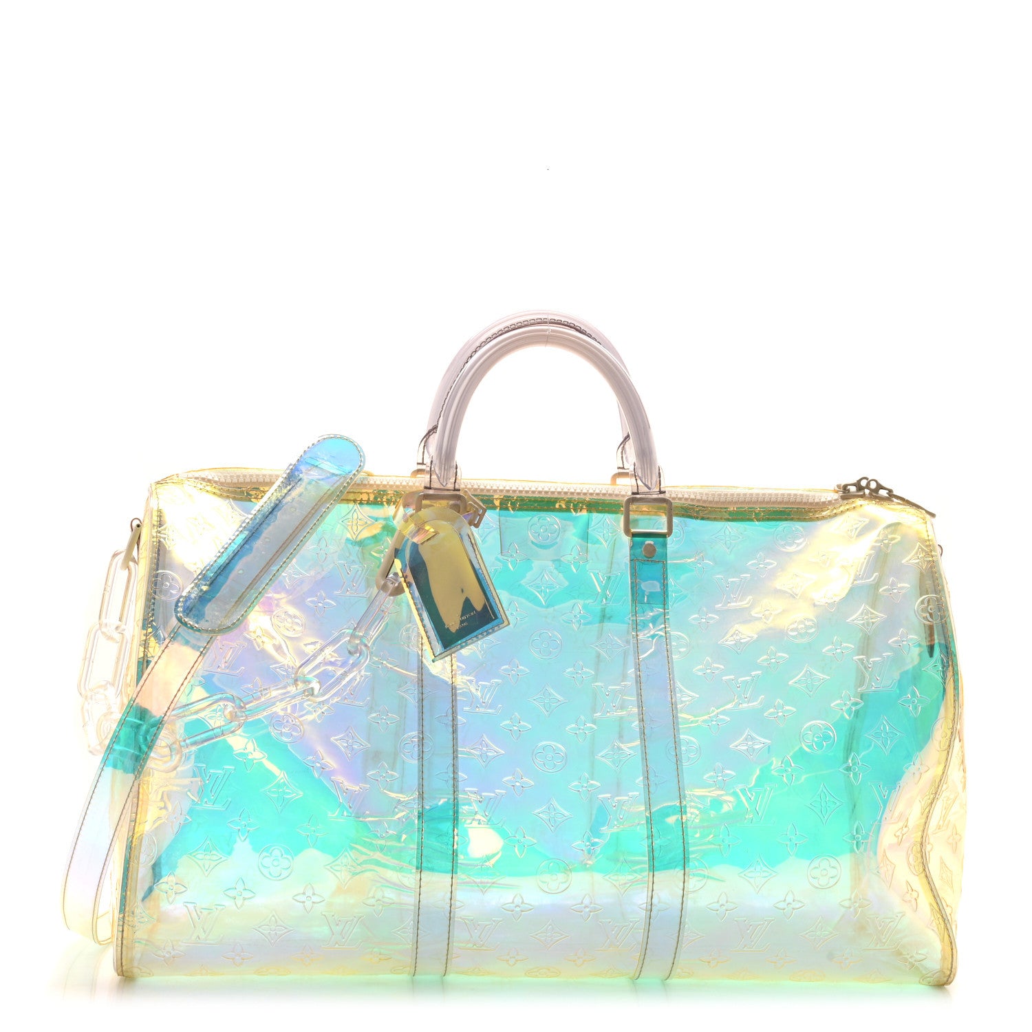 Louis Vuitton PVC Monogram Keepall Bandouliere 50 Iridescent Prism 1 of 11