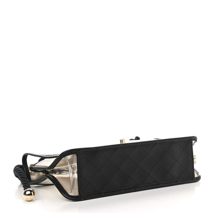 Chanel Lambskin PVC Sand By The Sea Flap With Pearl Strap Black 4 of 11
