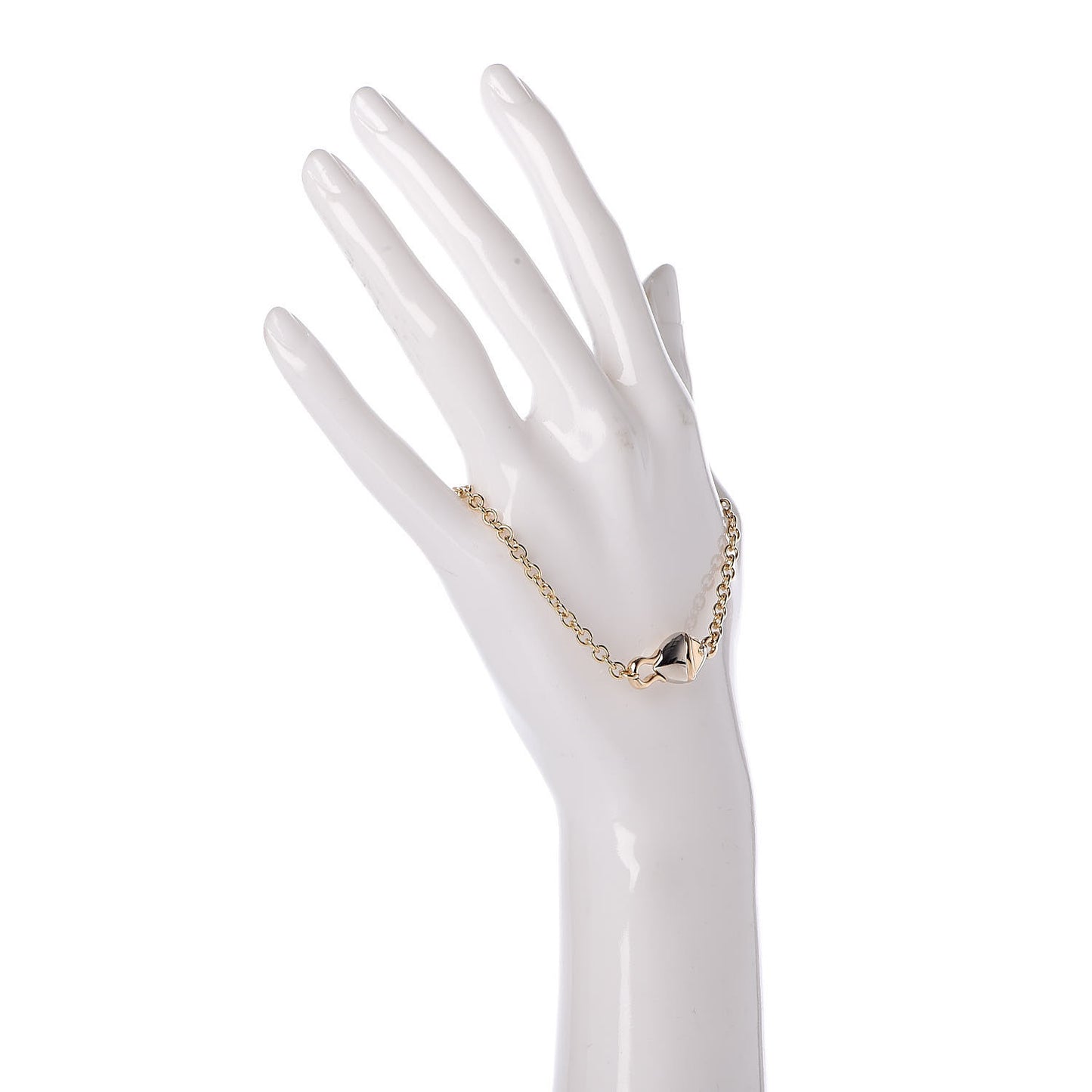 18K Yellow White Gold Fish Chain Bracelet
