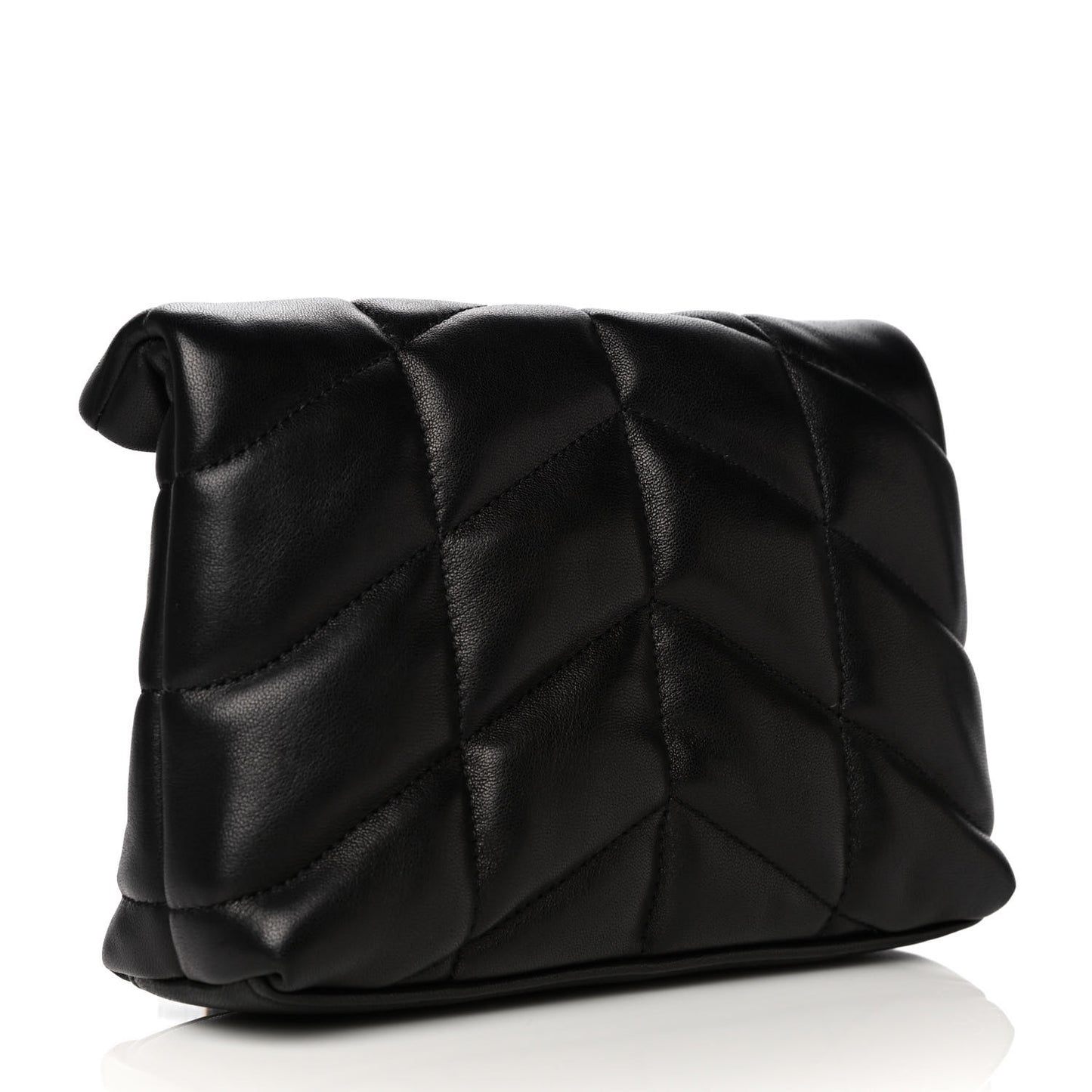 Lambskin Monogram Loulou Puffer Pouch Clutch Black
