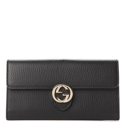 Gucci Pebbled Calfskin Icon Continental Wallet Black 1 of 5
