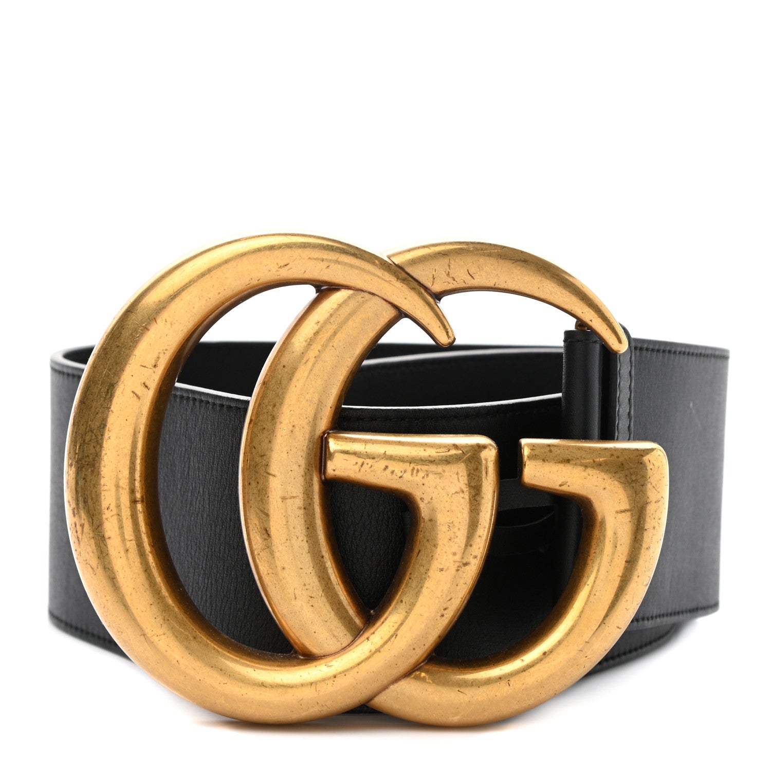 Gucci Calfskin Double G Wide Belt 65 26 Black 1 of 6