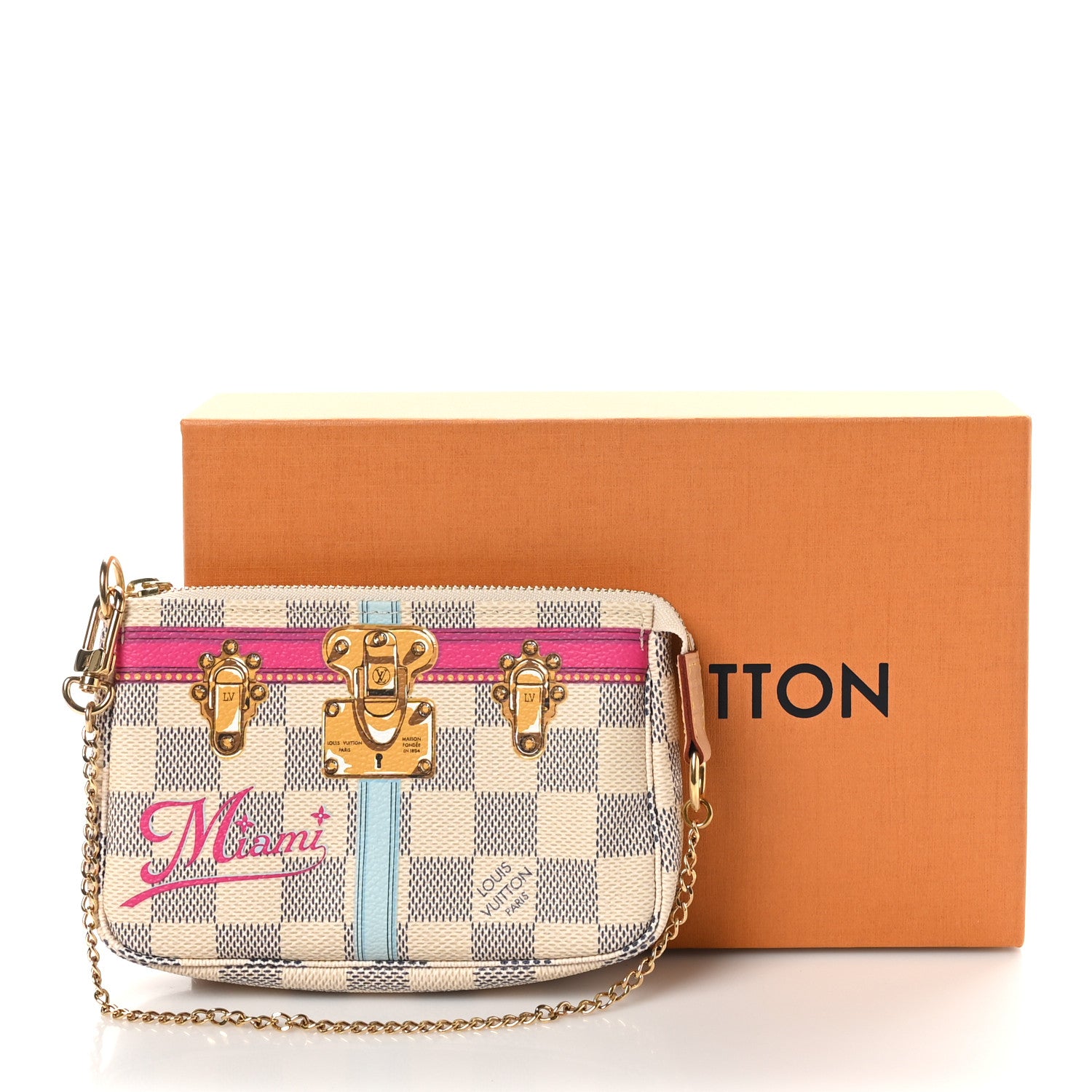 Louis Vuitton Damier Azur Summer Trunks Miami Mini Pochette Accessories 9 of 9