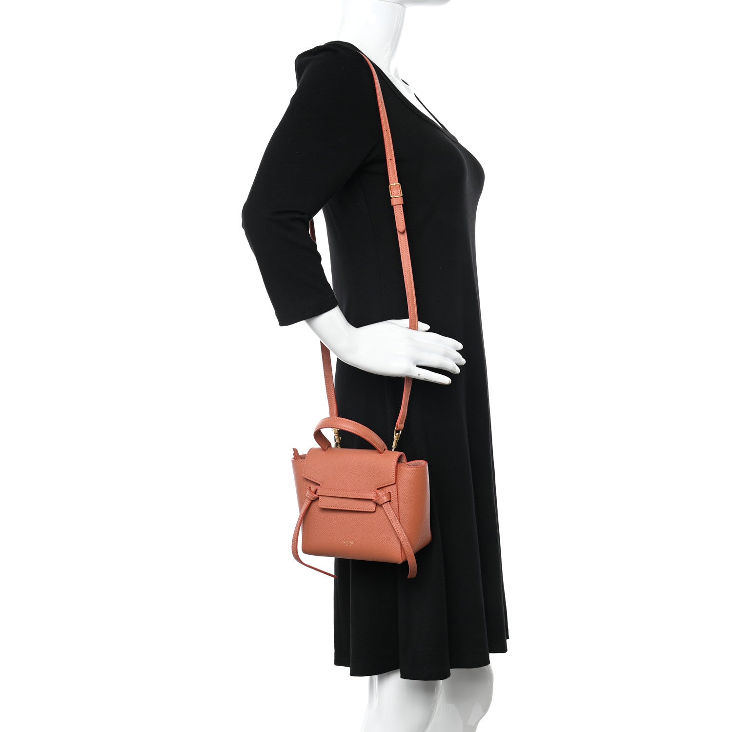 Celine Grained Calfskin Pico Belt Bag Lychee 2 of 10