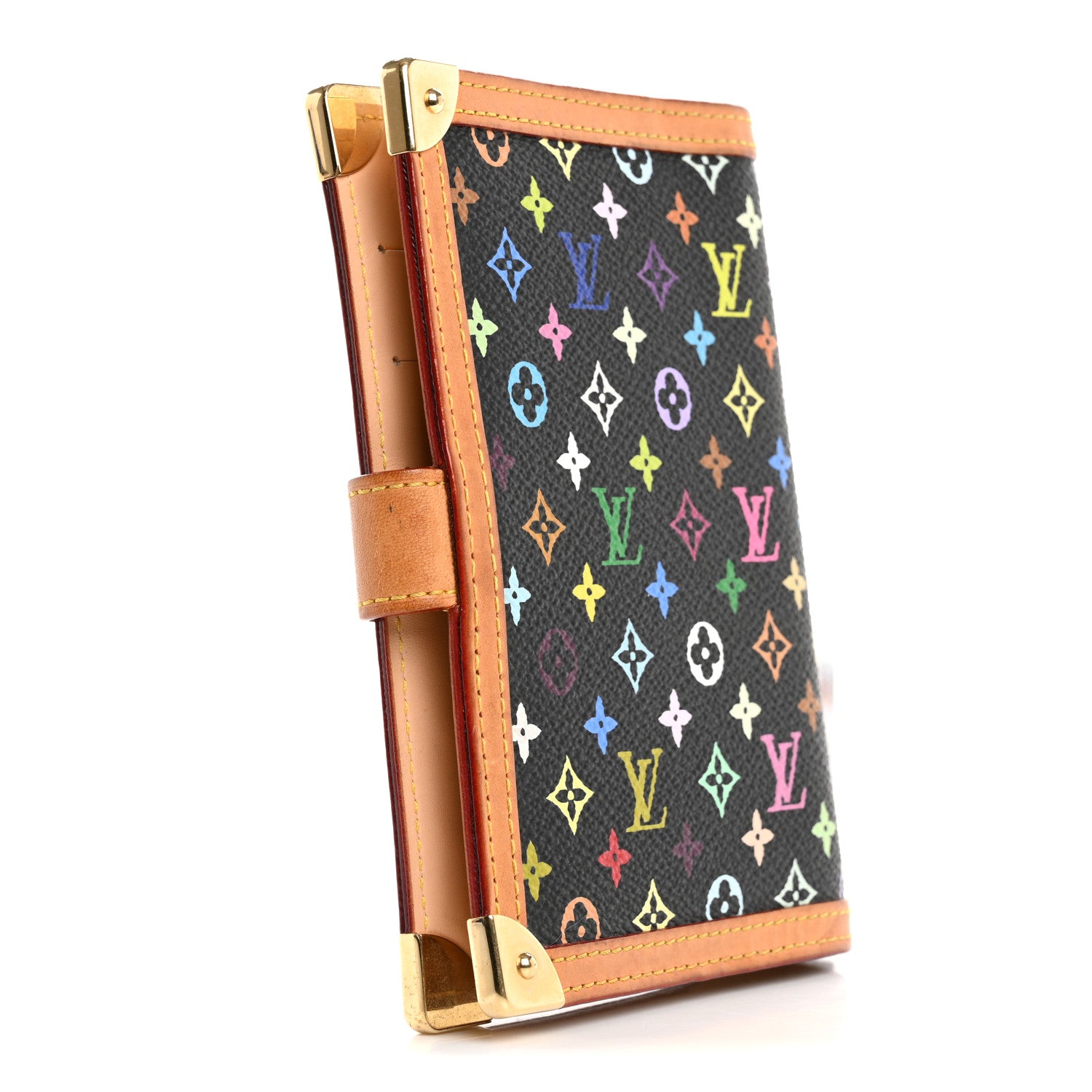Louis Vuitton Monogram Multicolor Small Ring Agenda Cover Black 3 of 14