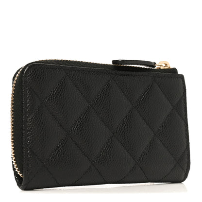 Chanel Caviar Quilted Zipped Key Holder Case Black 3 of 8