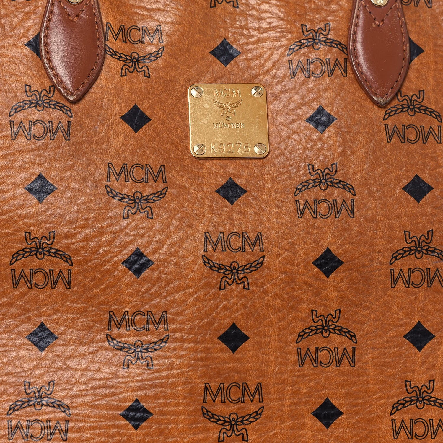 MCM Visetos Dog Bone Shopper Tote Cognac 18 of 21
